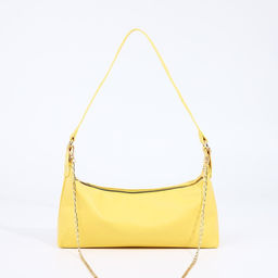 Сумка-багет на молнии, цвет жёлтый