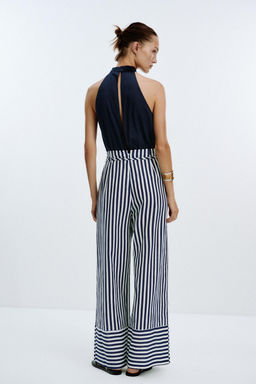 LINEN BLEND LONG JUMPSUIT - Zara фото 4
