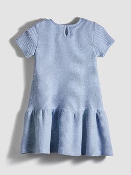 Simli Fiyonk Detayl? K?z ?ocuk Elbise