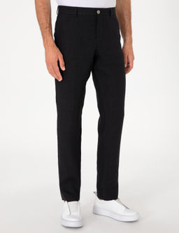 Siyah Slim Fit %100 Keten Pantolon - Cacharel фото 2