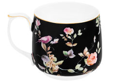 Кружка 500 мл 13,5*10*9 см Певчие птички на черном NEW BONE CHINA - Elan gallery фото 7