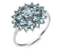 Кольцо из серебра топаз, Ежевичка