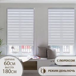 Штора рулонная День-ночь с люрексом, 60180 см (с учётом креплений 3,5 см), цвет серый