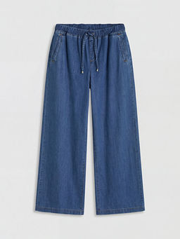 Beli Lastikli Wideleg Kad?n Jean Pantolon