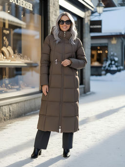 Пальто зимнее Visdeer 7729SK женское утепленное 240 г/м² светло-коричневое  фото 23