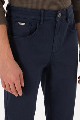 Erkek Koyu Mavi Slim Fit Jean Pantolon