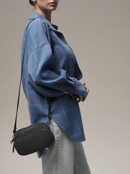 Сумка замшевая Deboro 30851 синий горох