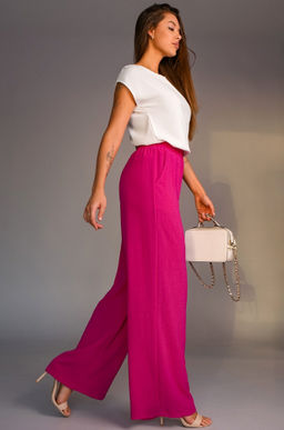 Женские летние брюки палаццо из ткани-жатка Happyfox