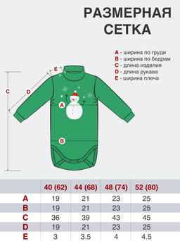 Боди ясельное зеленое гномы ПК-1511 (68, 44)