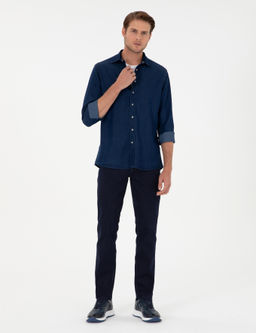Lacivert Straight Fit Jean Pantolon