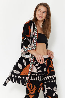 Etnik Desenli Kusakl? Mini Dokuma %100 Pamuklu Plaj Kimono&Kaftan TBESS23KM00035 - Trendyolmilla фото 3