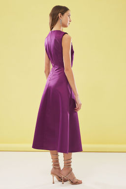 Trendyolmilla Murdum A-Kesim Saten Dokuma S?k Elbise TPRSS25EL00076 фото 5