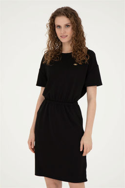 Женское черное трикотажное платье - U.s. polo assn фото 3