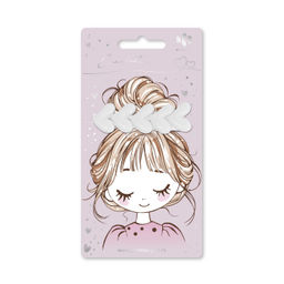 Заколка для волос зажим, арт. 71774 / 10 СЕРДЕЧКИ (в наборе: 1шт., 6,7 см, черный металл, полиэфирная смола, цвет: белый, подложка из мелованного картона + ПЭТ-пакет с европодвесом)