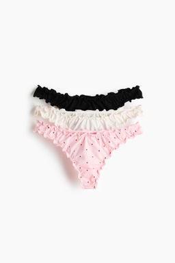 Pack de 3 bragas thong con ribete sobrehilado