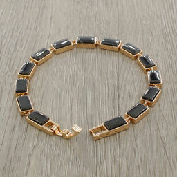 Браслет Канти из черной керамики покрытие под золото - Agat77 фото 3