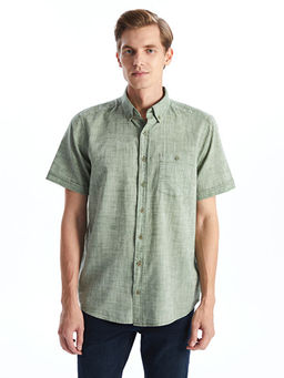 Regular Fit Keten Kar???ml? Erkek G?mlek