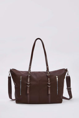 Kahverengi Cift Ask?l? Buyuk Maxi Tote Kad?n Omuz Cantas? TAKAW26OC00073 - Trendyolmilla фото 3