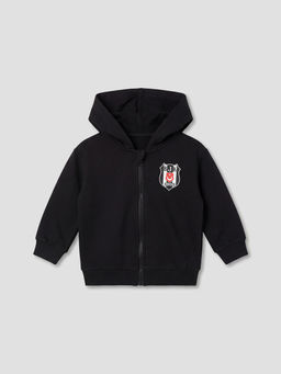 Be?ikta? Bask?l? Erkek Bebek Kap??onlu Sweatshirt ve E?ofman Alt?