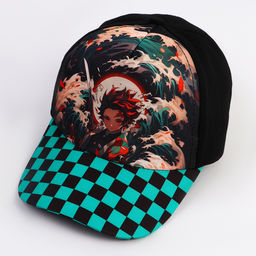 Кепка детская для мальчика «Волны», аниме, цвет чёрный, р-р 52-54, 5-7 лет