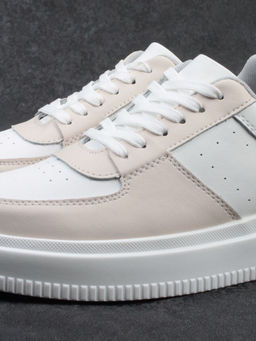 03-YJ425-1 WHITE/BEIGE Полуботинки спортивные женские (натуральная кожа)