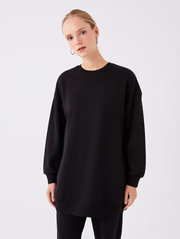 Bisiklet Yaka Kad?n Kal?n Sweatshirt Tunik