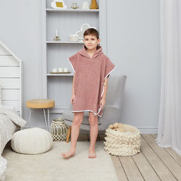 Полотенце-пончо Крошка Я Гномик, цвет мокко, размер 24-32, 100 % хлопок, 320 г/м2