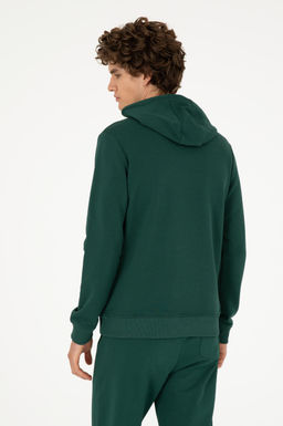 Мужской темно-зеленый базовый свитшот - U.s. polo assn фото 5