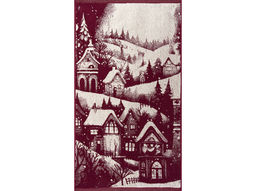 Полотенце махровое 6с103.412ж1 Снежный пейзаж (кр.дерево1) 50х90см