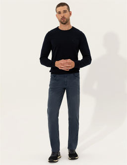 Lacivert Slim Fit Bisiklet Yaka Basic Triko Kazak - Pierre cardin фото 4