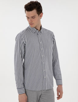 Lacivert Regular Fit _izgili Uzun Kollu G_mlek - Pierre cardin фото 3