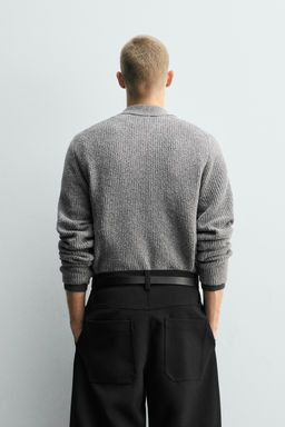 BOUCL_ TEXTURED KNIT POLO SHIRT - Zara фото 3
