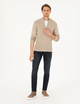 Kum Melanj Slim Fit Fermuarl_ Triko H_rka