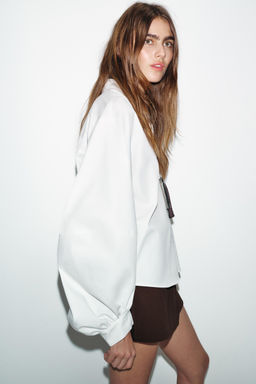 POPLIN PUFF SLEEVE SHIRT - Zara фото 4