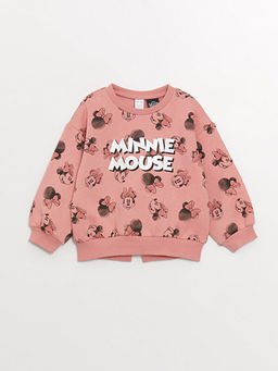 Bisiklet Yaka Uzun Kollu Minnie Mouse Bask?l? K?z Bebek Sweatshirt ve Tayt 2li Tak?m - Waikiki фото 2