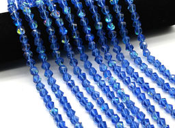 Опал синтетический бусины многогранник 8*8мм цв.синий, 35см, 40 бусин Радуга камня