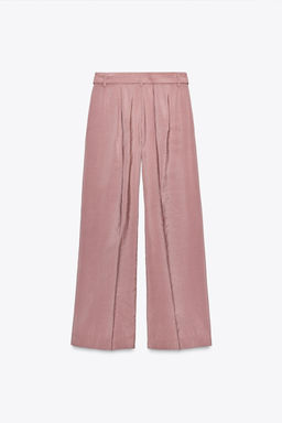 FLOWING WIDE-LEG TROUSERS WITH BELT - Zara фото 13