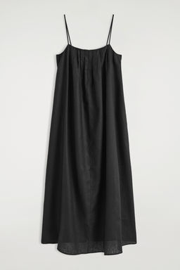 VESTIDO LARGO PLISADO DE LINO
