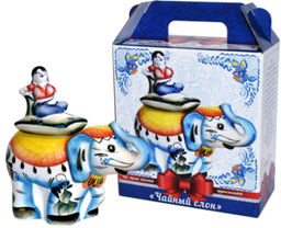 Конфуций. Керамика. Слон цветной 50 гр. чайница керам.