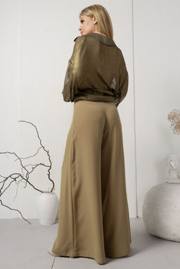 Блуза AMORI 6451 хаки с блеском  фото 5