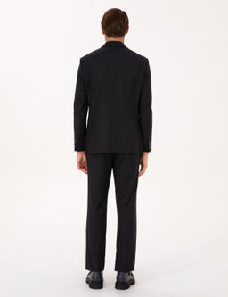 Lacivert Slim Fit Tak_m Elbise
