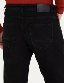 Siyah Straight Fit Jean Pantolon