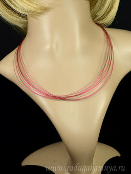 Чокер для кулонов и подвесок 10 нитей цв. малиновый