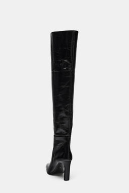 LEATHER XL HEELED BOOTS LIMITED EDITION - Zara фото 8