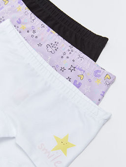 Bask?l? Pamuklu K?z ?ocuk Boxer 3l? - Waikiki фото 2