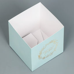 Цена за 2 шт. Коробка подарочная для цветов с PVC крышкой, упаковка, «Present», 12 х 12 х 12 см