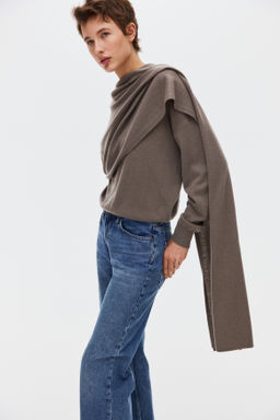 Jersey en mezcla de cachemira con fular decorativo - H&m фото 2
