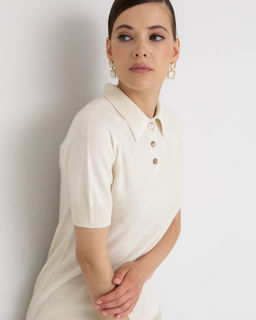 Джемпер-поло кашемировый 2015 кремовый