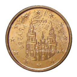 1 евроцент 2018 года Испания