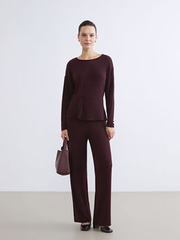 Standart Fit Simli Kad?n Pantolon